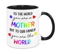 Cherish Charlie Designs to The World You are A Mother - Mothers Day Birthday Christmas Funny Gift Present for Best Mum Mom from Daughter Son Gift for Her Novelty Funny Quotes Coffee Mug (Rainbow)