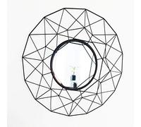 Cherish Home Matt Black Geometric Round Contemporary Modern Wire Wall Mirror