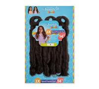 CHERISH JUNIOR SYNTHETIC CURLY BOUNCY HAIR EXTENSION BRAID - 3 x SPIRAL FRENCH CURL 14 INCHES (4 DARK BROWN)