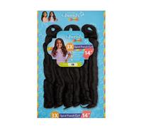 CHERISH JUNIOR SYNTHETIC CURLY BOUNCY HAIR EXTENSION BRAID - 3 x SPIRAL FRENCH CURL 14 INCHES (4 DARK BROWN)