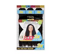Cherish Passion Twist Crochet Hair, 35.5 cm (14 Inches) Length, 3-Pack Value Bundle, Colour 1 (Jet Black)