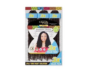Cherish Passion Twist / Crochet Hair, 35.5 cm (14 inches) Length / 3-Pack Value Bundle / Colour 4