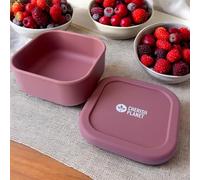 Cherish Planet 630ml Silicone Lunch Box, Reusable Food Container with Lid for Kids & Adults Pink, Blue, Green Option (Pink)