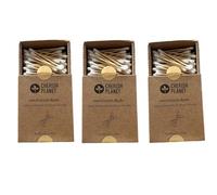 Cherish Planet Eco-Friendly Bamboo Cotton Buds, Biodegradable Cotton Swabs, 3 Pack (600 Total) - Hypoallergenic & Plastic-Free, 200 Buds Per Box