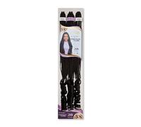 Cherish Pre-Braided Spiral French Curl Hair Extensions, 28 Inches, 3 x Pack, Knotless Style Color 1B Natural Black