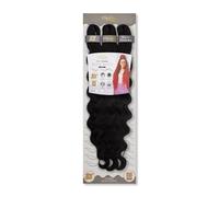 Cherish Pre-Stretched Body Wave Bulk Hair Extensions, 3X Volume, 28 Inches, Flame Retardant, Color 1 Jet Black