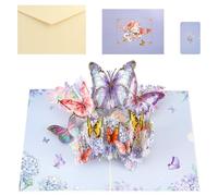Cherish Special Moments with our Butterflies and Hydrangeas Pop-Up Card - Premium Handcrafted Greeting Card for Birthdays, Anniversaries, and More