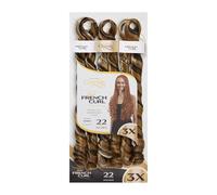 Cherish Spiral French Curl Synthetic Hair Extensions, 22 Inches, 3X Bundle, Knotless Styles, Colour BlackGold