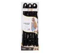 CHERISH SYNTHETIC CURLY HAIR EXTENSION BRAID - 3 x SPIRAL FRENCH CURL 28 INCHES JET BLACK (COLOR 1)