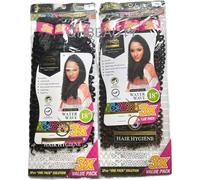 Cherish Water Bulk Synthetic Hair Extensions, 18 Inch, 3X Value Pack, Colour 1, Black