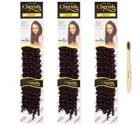 Cherish/Water Wave Bulk 22'' / Crochet Hair Braids/Colour - DKPU/with Free BeautySpell Edge brush/Pack of 3