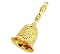 Cherishching Super Loud Solid Brass Hand Call Bell, Handbell for Wedding, Classroom, Bedside, Table Bell,Dinner, Service, Cancer Bell,Meditation & Pet Training, Golden Hand Bell