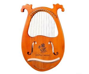 Cherished Moments in Music Discover the Mahogany Lyre Harp Complete with Tuning Tool (19 StringB)