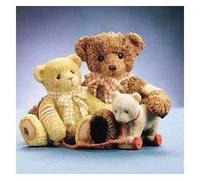 Cherished Teddies TODD AND FRIENDS BY CHERISHED TEDDIES Figurine - Brown, Floral - Friendship Theme - Birthday Occasion