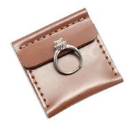 CHERISHTHELABEL Luxury Crazy Horse Leather Ring Bearer Pouch - Elegant Marriage Proposal Ring Holder, Travel-Friendly Design, Full Grain Leather, Brown