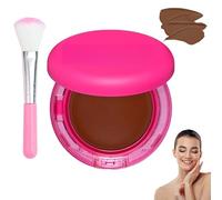 Cherishty Foundation with Brush, Peptide Bounce Balm Foundation, Medium Buildable Coverage, Hydrating Age-Defying Makeup Natural, All Skin Types (#J)