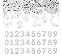 Cheriswelry 0-9 Number Charms Initial Letter A-Z Dangle Pendants Stainless Steel Number Alphabet Charms for DIY Necklace Bracelet Earring Keychain Jewelry Making Birthday Party Decoration, No Gemstone