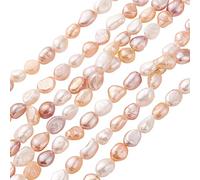 Cheriswelry 1 Strand Natural Pearls Baroque Style Pearl Nuggets 8-9mm Cultured Freshwater Pearl Spacers for DIY Wedding Anniversary Necklace Bracelet Making