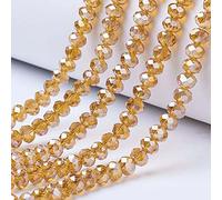 Cheriswelry 10 Strands Faceted Rondelle Glass Beads 8mm Transparent AB Color Plated Abacus Spacers Beads for Jewellery Bracelet Necklace Making, Peru