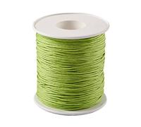 Cheriswelry 100 Yards 1mm Green Yellow Waxed Cotton Thread Cords Round Wax Thread Beading String for DIY Macrame Necklace Bracelet Jewelry Making Leather Sewing Craft