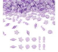 Cheriswelry 100G Acrylic Cute Beads Set Mixed Shapes Transparent Acrylic Beads Sea Animal Plastic Bead For Necklace Bracelet Jewelry Making, Purple