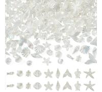 Cheriswelry 100G Acrylic Ocean Theme Beads Starfish Conch Turtle Spacer Beads Ocean Animal Acrylic Bead for Jewelry Making Earrings DIY Crafts, Clear
