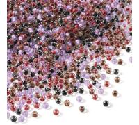 Cheriswelry 100g Transparent Glass Bead 4mm Plated Inner Crystal Clear Tiny Seed Bead Hair Pony Bead Bulk for Jewelry Making Bracelet Earrings Crafts Supplies, Purple