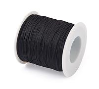 Cheriswelry 100m Nylon Beading String 0.8mm Silky Chinese Knotting Cord Black Braided Nylon Thread for Macrame Bracelet Jewelry Making Home Decor