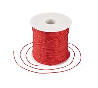 Cheriswelry 100m Nylon Beading String Silky Red Chinese Knotting Cord Braided Nylon Thread for Macrame Bracelet Necklace Jewelry Making