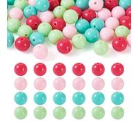 Cheriswelry 100Pcs Acrylic Round Beads 12mm Bubble Acrylic Beads Craft Bead for Necklace Bracelet Earrings Key Chains Jewelry Making, Pink