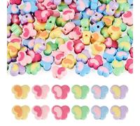 Cheriswelry 100Pcs Butterfly Acrylic Beads Opaque Butterfly Acrylic Spacer Beads Two Tone Insect Animal Plastic Bead for DIY Necklace Bracelet Craft Projects