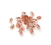 Cheriswelry 100pcs Rose Gold Ear Back Hypoallergenic Stainless Steel Butterfly Earring Stud Stopper Secure Ear Nut for Earrings Hole:0.8mm
