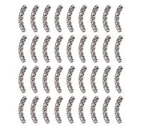Cheriswelry 100pcs Tibetan Silver Filigree Long Curved Noodle Tube Beads Spacers for Jewellery Bracelet Making Hole:3mm