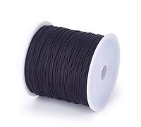Cheriswelry 100Yard 0.8mm Braided Nylon Cord Black Beading String Thread Roll Lift Shade Cord for Jewelry Making Kumihimo Knotting Wrapping Beading Supplies DIY Crafts