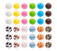Cheriswelry 108Pcs 12mm Silicone Round Beads Bulk Cow Leopard Printed Rubber Round Loose Beads for Bracelet Keychain Making Pen Decor