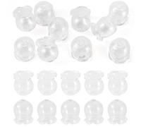 Cheriswelry 10Pcs Clear Wind Chime Bead Cap Crystal Floral Round Bell Charms Trumpet Flower Spacer Beads Caps for DIY Hanging Ornaments Jewelry Making, White