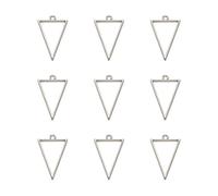Cheriswelry 10pcs Triangle Bezel Charms Blank Open Back Pendant Resin Pressed Flower Tray For DIY Epoxy Resin Jewellery Making Necklace Earrings, Silver
