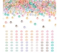 Cheriswelry 110g Frosted Glass Seed Beads Mixed Color Round Seed Beads with Silver Lined Tiny Glass Pony Loose Beads for Jewellery Making
