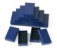 Cheriswelry 12 Packs Jewellery Gift Boxes with Sponge Inside Necklace Ring Earrings Bracelet Packaging Boxes for Jewelry Presents Display, Midnight Blue