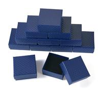 Cheriswelry 12 Packs Rhombus Textured Gift Boxes Small Jewellery Gift Boxes for Presents Necklace Ring Earrings Bracelet Packaging, Midnight Blue