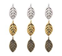 Cheriswelry 120pcs Tibetan Style Alloy Leaf Pendants Detailed Carved Tree Leaf Dangle Charms for Jewelry Making Antique Bronze & Silver & Golden