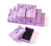 Cheriswelry 12pcs Gift Boxes with Lid, Cotton Filled, 3.15"x1.99", Plum, Elegant, Celebratory, Gift-Giving, 80mm x 50.5mm x 27mm, Cardboard, 12 Count