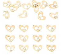Cheriswelry 12Pcs Stainless Steel Zodiac Charms Golden Flat Love Heart 12 Constellations Pendants Astrology Horoscope Dangle Pendants for DIY Necklace Earring Bracelet Jewelry Making