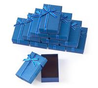 Cheriswelry 12PcsJewelry Gift Boxes for Gift Wrapping with Ribbon Bowknot Rectangle Paper Cardboard Case Sponge Filled Kraft Box Small 8.3x5.35x2.7cm for Earrings Necklaces Rings Bracelet Choker