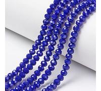 Cheriswelry 1300pcs Rondelle Blue Glass Beads Strands Faceted Spacer Beads Abacus Mini 4x3mm Seed Beads for Jewellery Bracelets Making Crafting