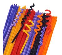 Cheriswelry 150 PCS Chenille Stems Plush Twisted Plush Stick Dark 6 Colors Pipe Cleaners Craft Material Sticks Bulk for DIY Doll Making Art Design Home Decor Supplies, Halloween