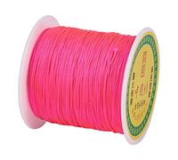 Cheriswelry 150 Yards0.5mm Nylon Beading String Silky Chinese Knotting Cord Braided Nylon Thread for Macrame Bracelet Jewelry Making, DeepPink