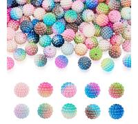 Cheriswelry 150Pcs Resin Waxberry Beads 15mm Colorful Round Resin Beads Combined Beads Chunky Beads for Bracelets Necklaces Jewelry Making