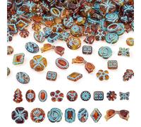 Cheriswelry 160Pcs Flower Acrylic Beads Clear Imitation Amber Beads Painted Acrylic Spacer Bead for Jewelry Making Necklace Bracelet DIY Crafts Keychains