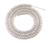 Cheriswelry 170pcs 4mm Silver Metal Disc Coin Beads Flat Round Spacers Non-Magnetic Synthetic Hematite Heishi Beads for Jewellery Bracelet Making